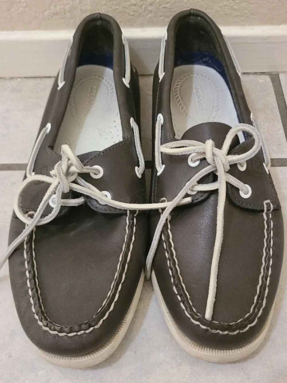 CLASSIC SPERRY TOPSIDER 2-EYE BOAT SHOES MOCCASIN LEATHER PREPPY sz 9.5 M women